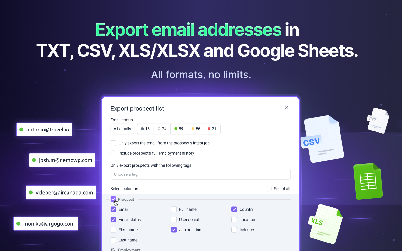 Leads Export In LI Prospects Finder