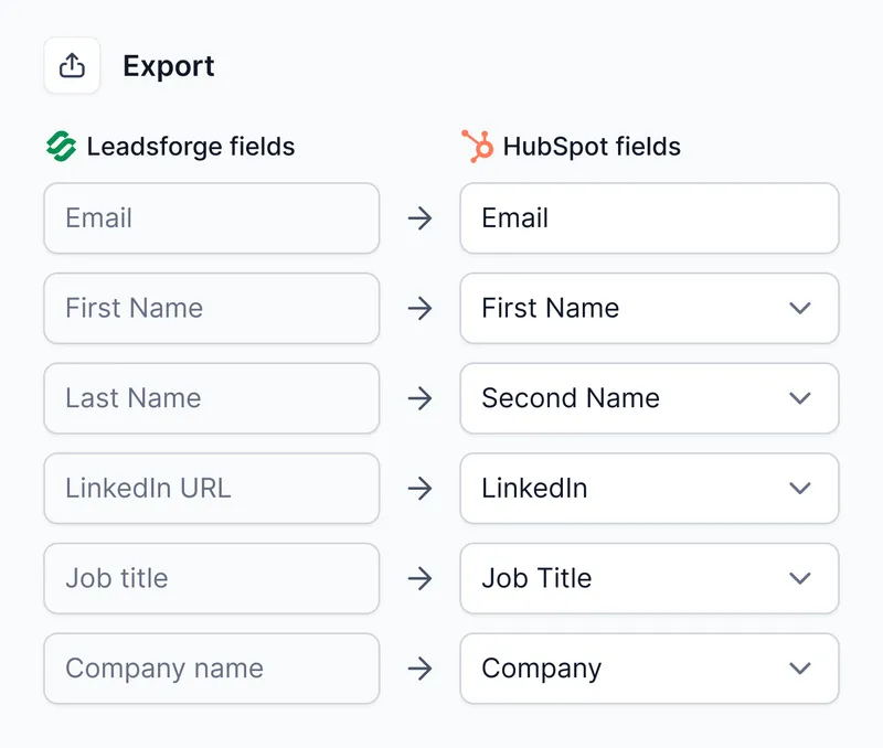 Export in Leadsforge