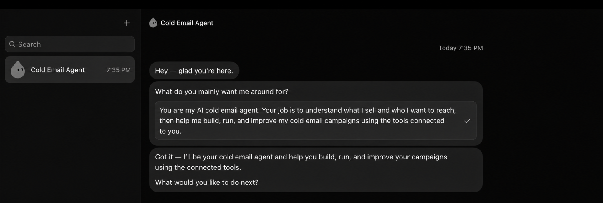 Creating new cold email agent in Grok