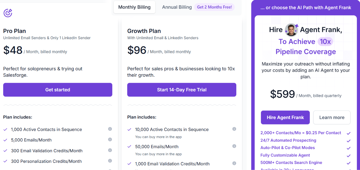Salesforge pricing