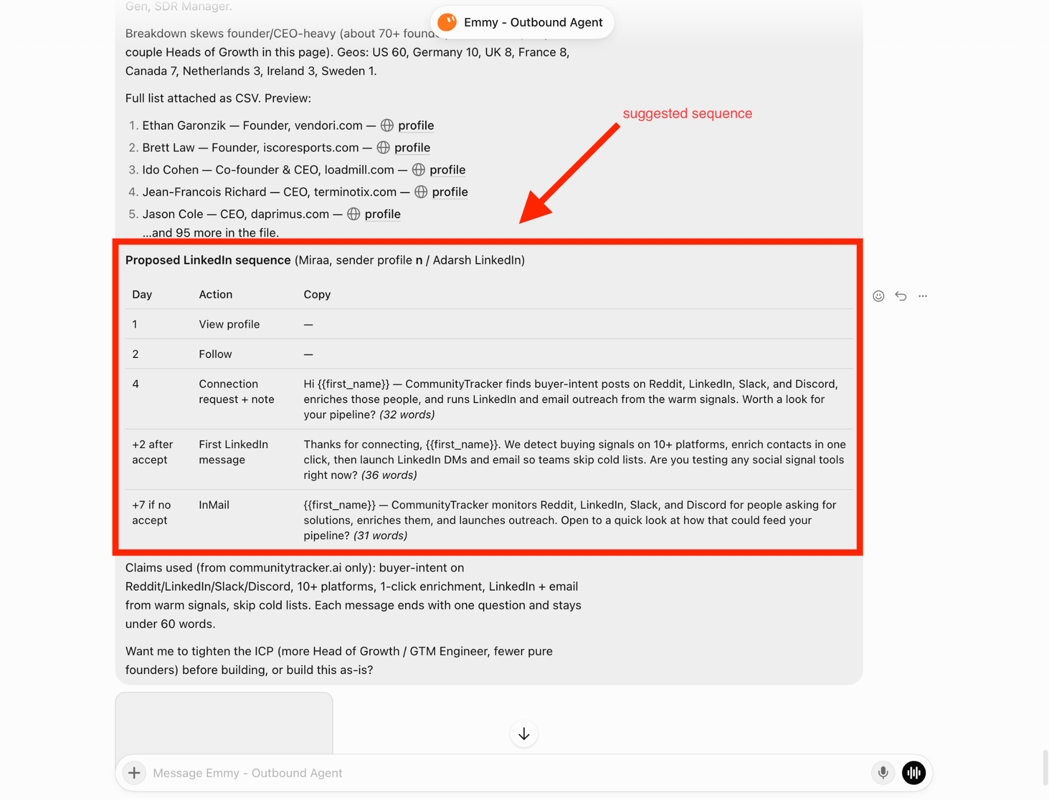LinkedIn Sequence suggested by Grok Bot