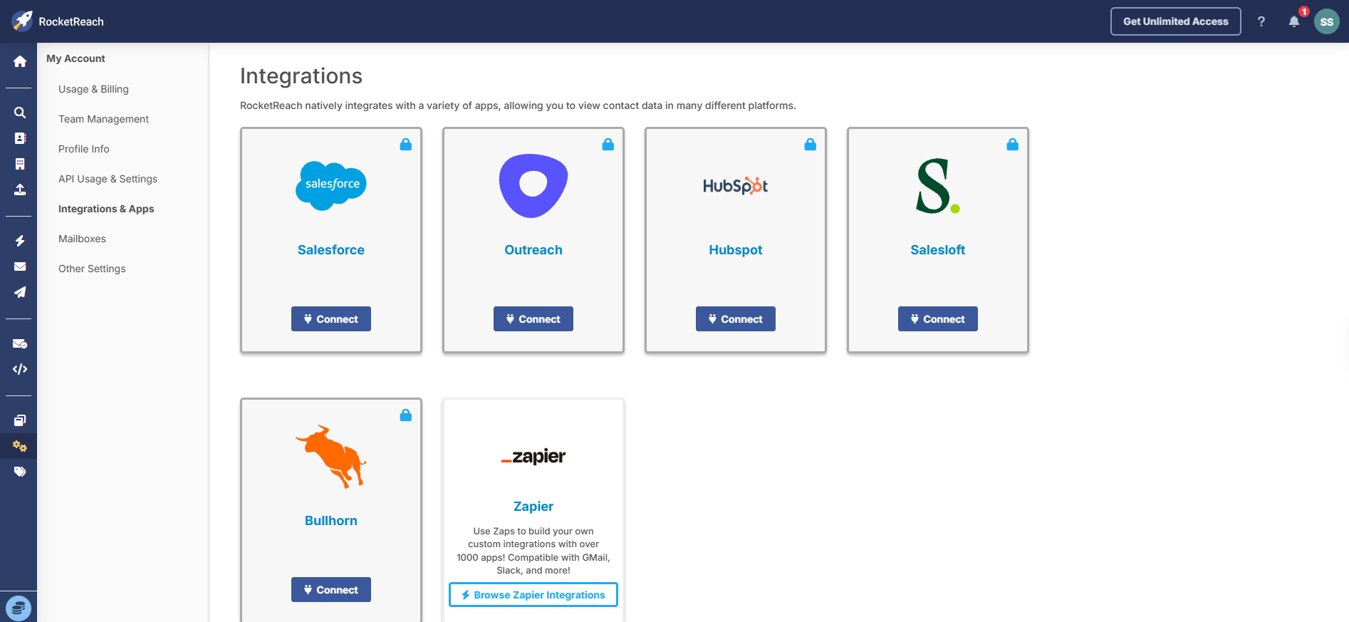 RocketReach Integrations And API Access