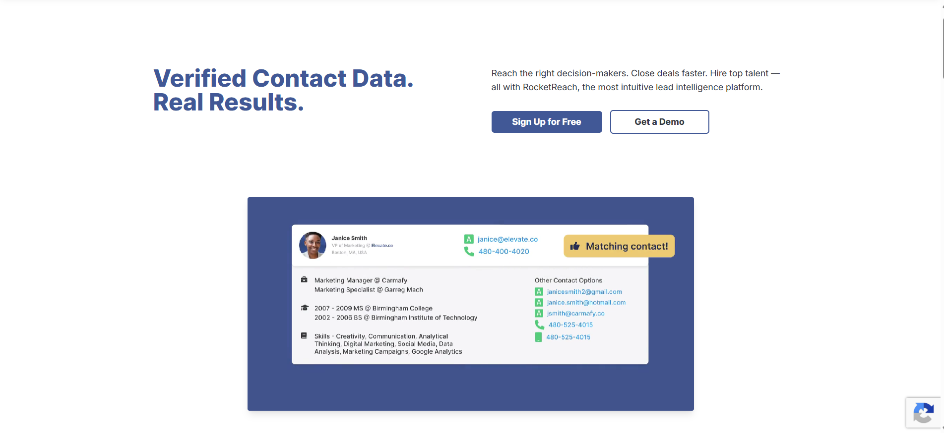 RocketReach: The Widest Profile Coverage for Personal Contacts