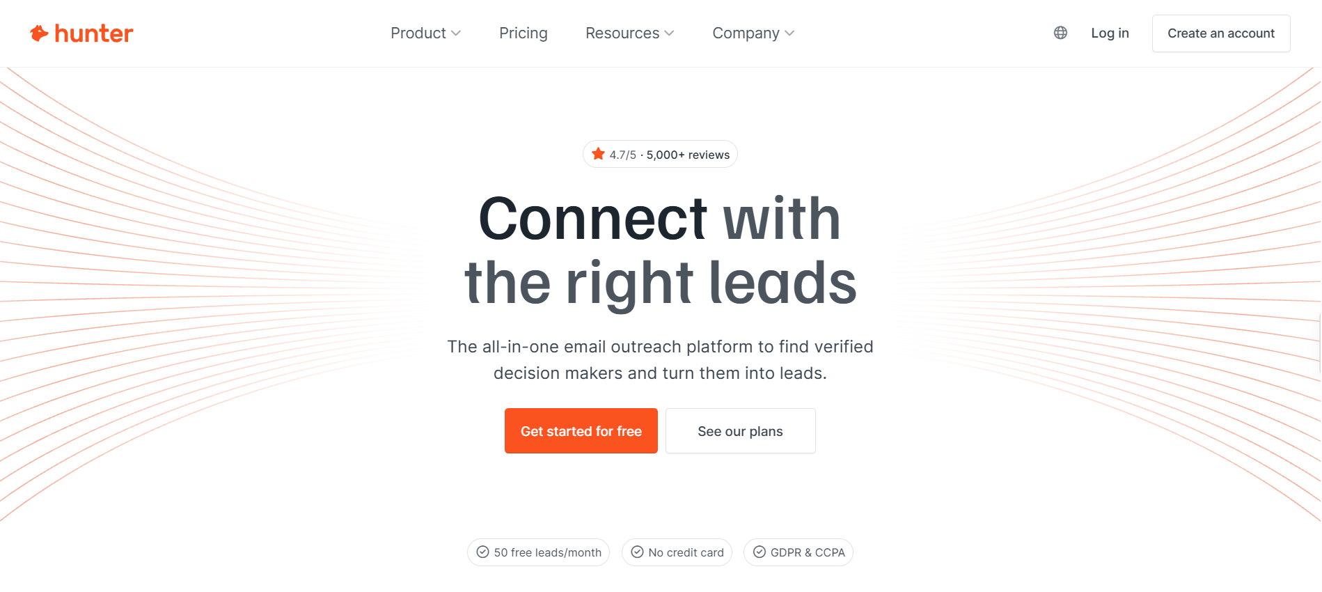 hunter.io website