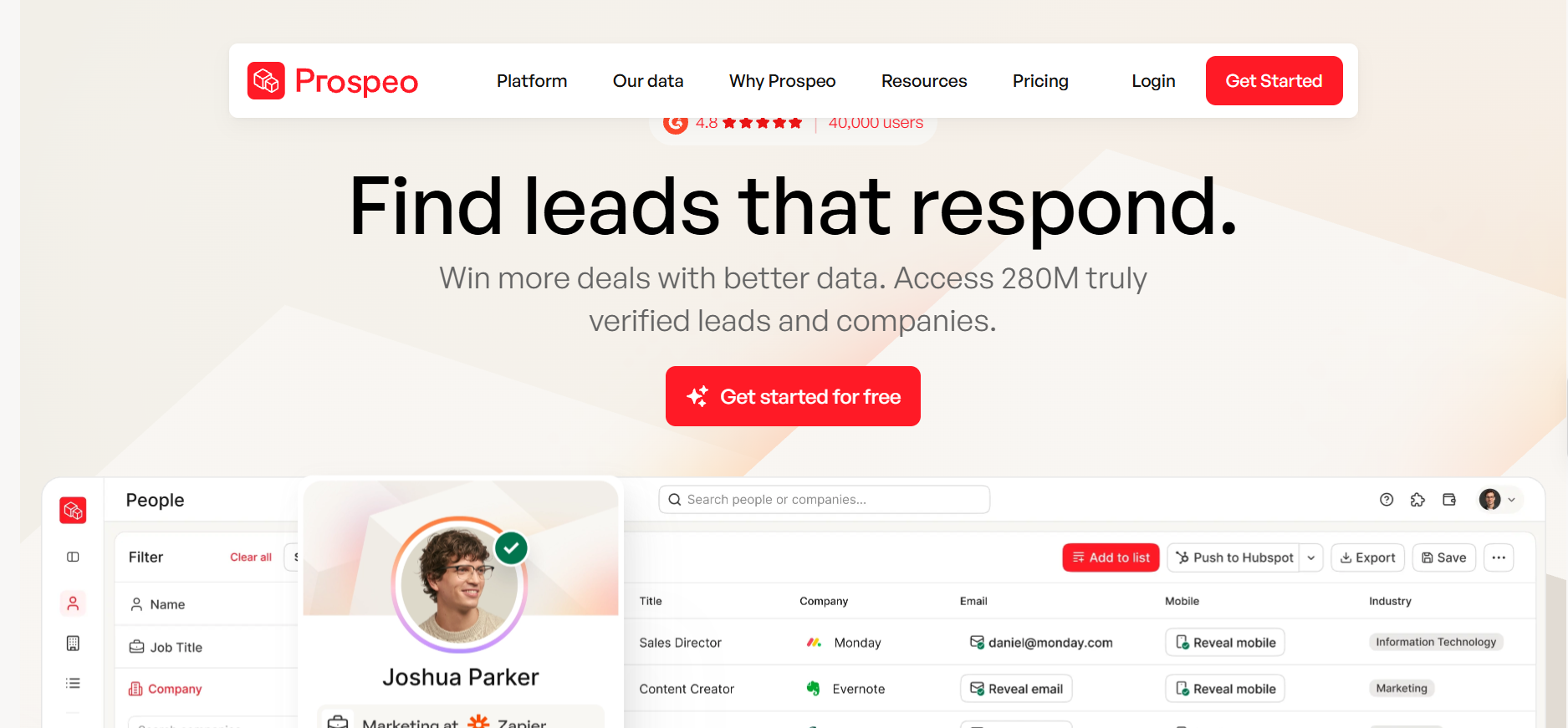 prospeo.io website