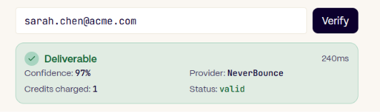 Email verification in TexAu