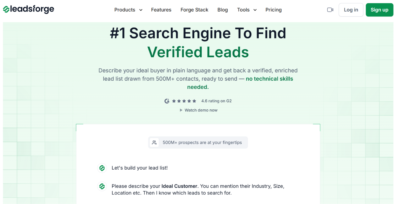 Leadsforge homepage