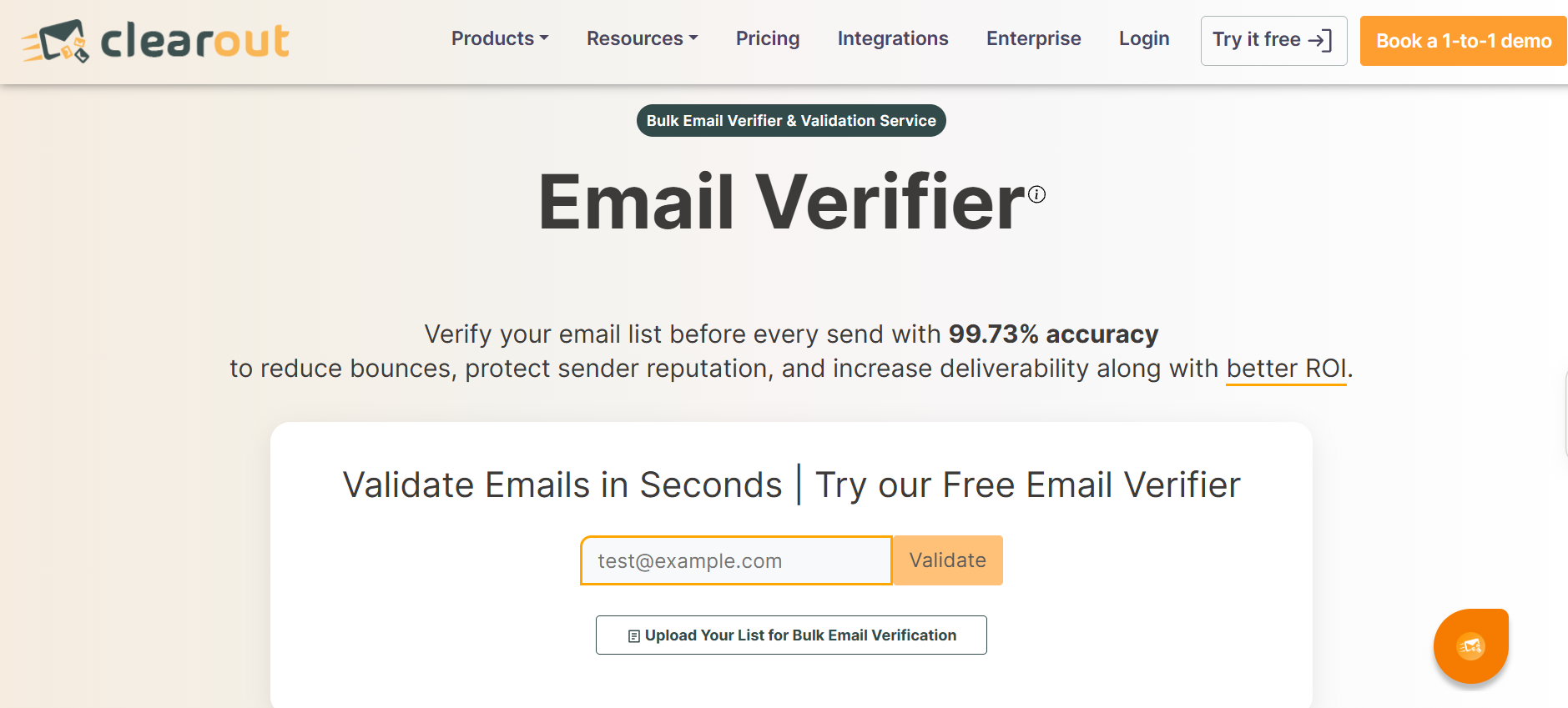clearout - bulk email verifier and validation service