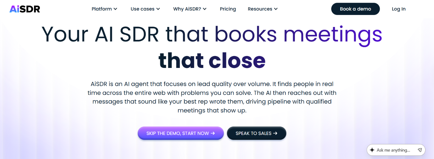 AiSDR homepage
