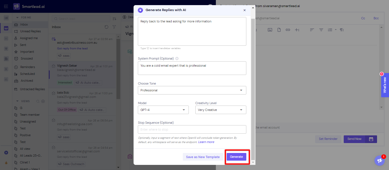 Generate replies with AI