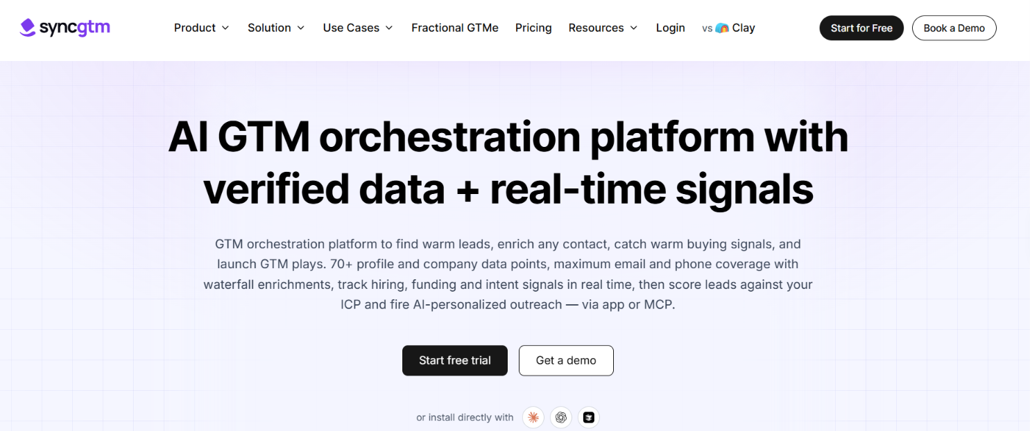 SyncGTM homepage
