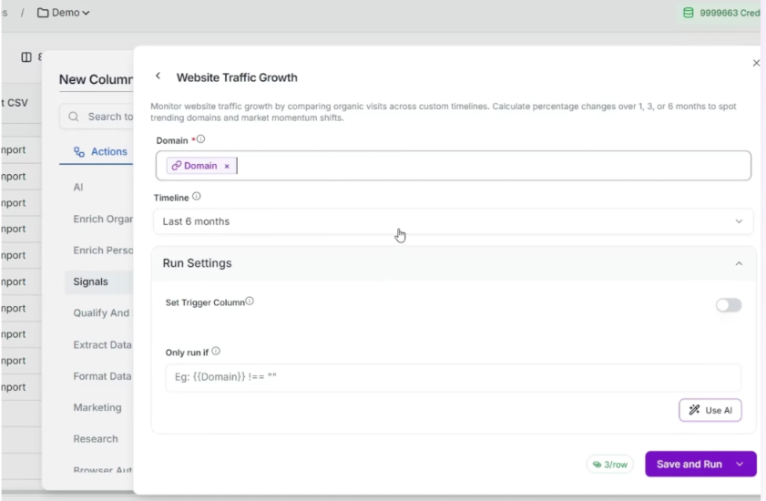 Monitor signals and website traffic growth