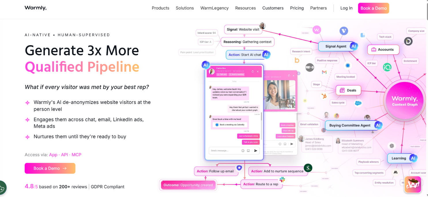 Warmly homepage