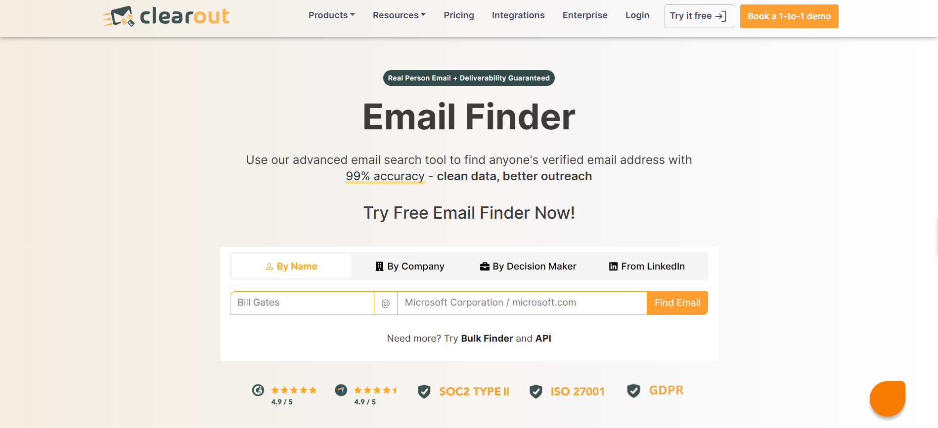 Clearout Email Finder