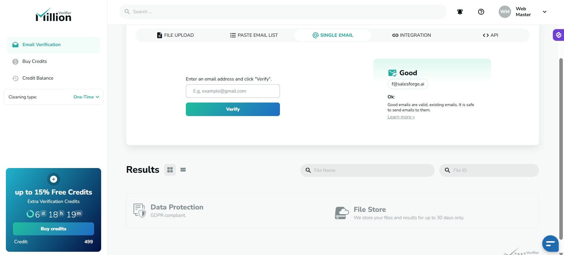 MillionVerifier Bulk List Verification