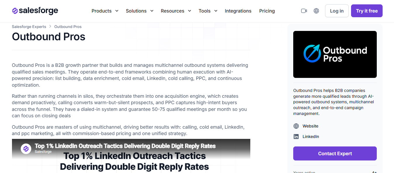Forge Expert Outbound Pros
