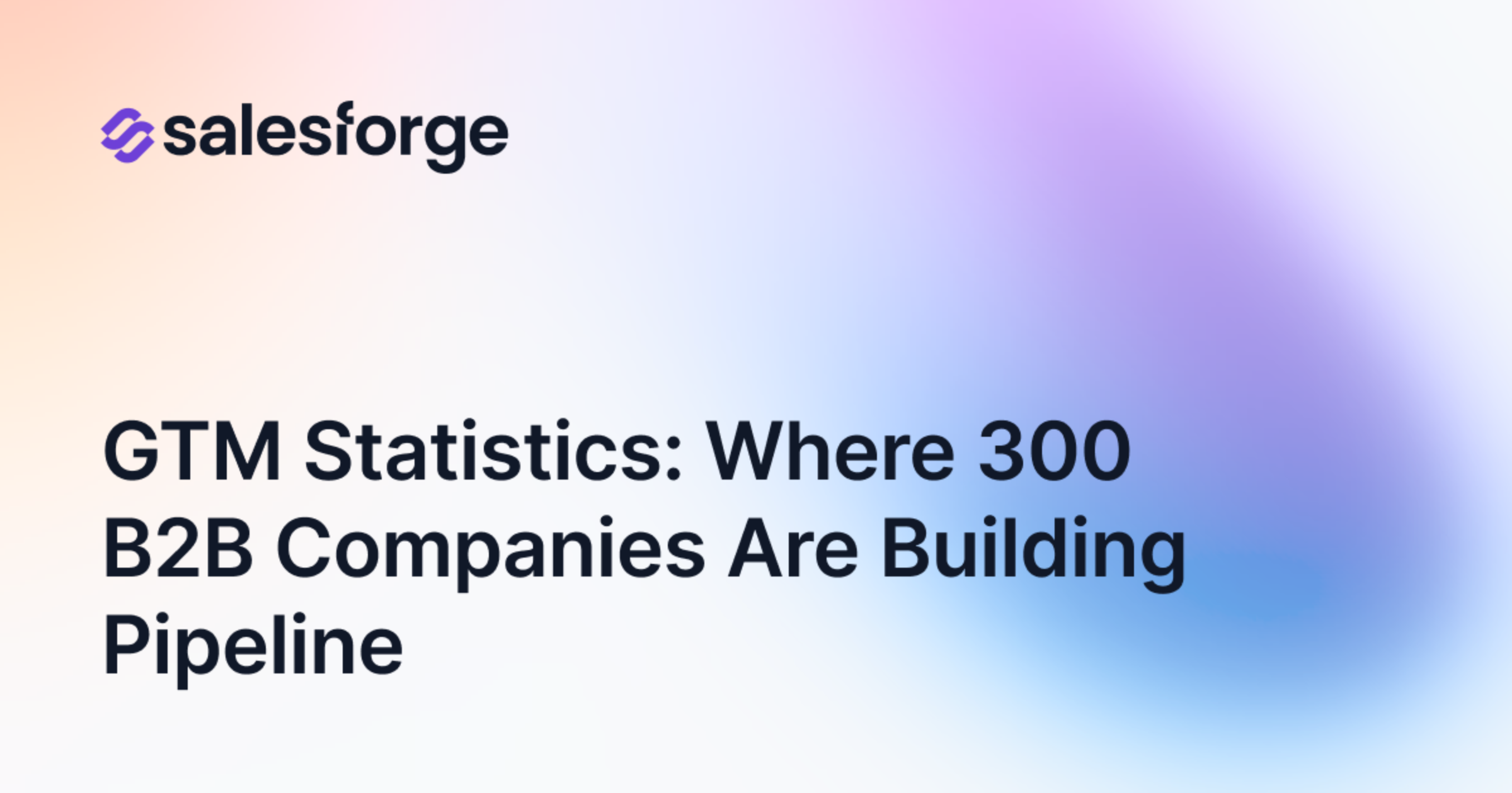 GTM Statistics: Where 300 B2B Companies Are Building Pipeline