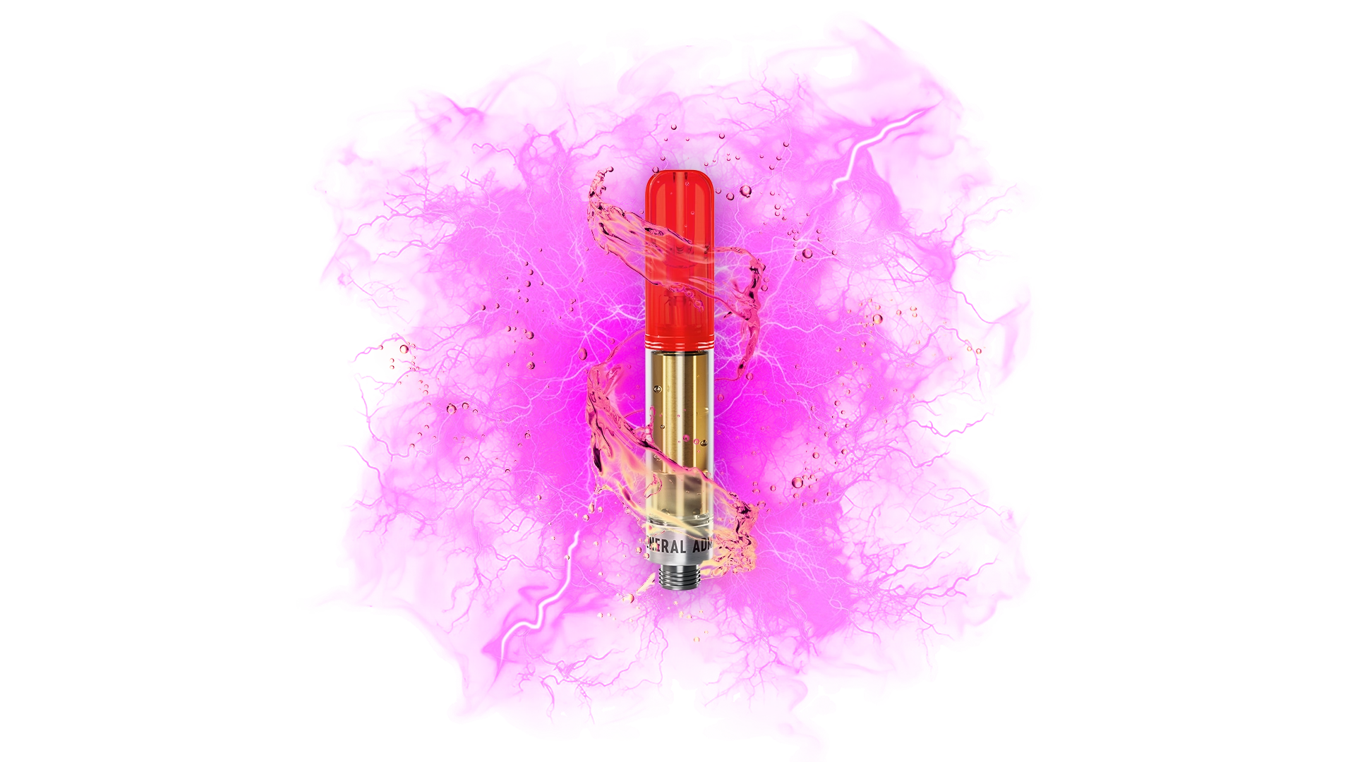 A vape with a juicy splash around it