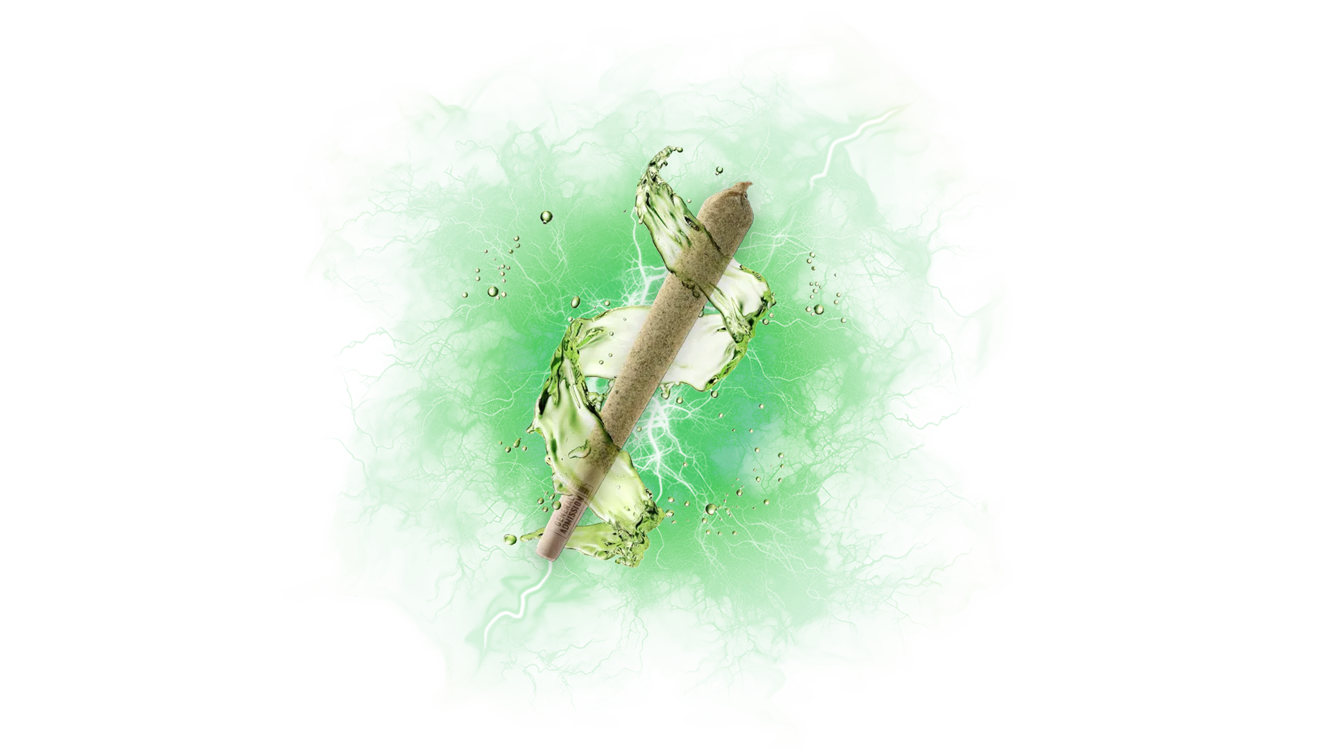 A pre-roll with an orange juicy splash around it