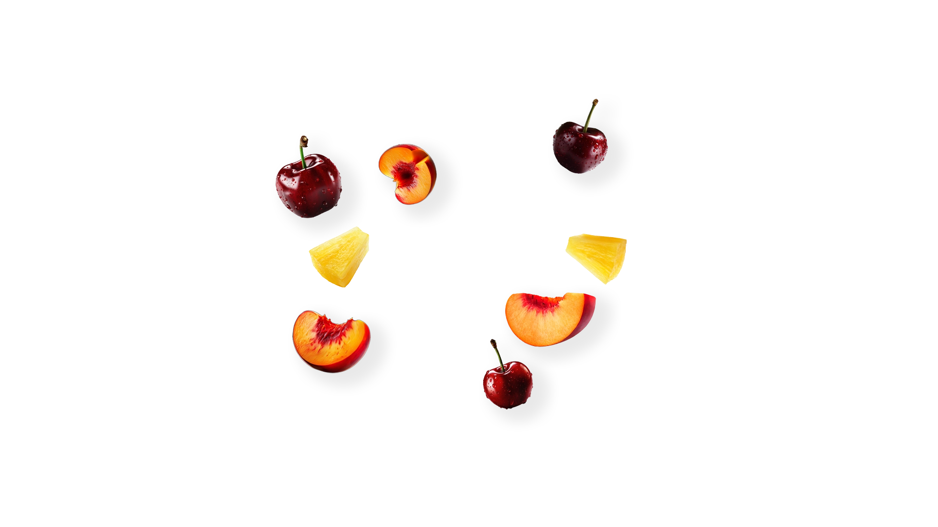 Several pieces of fruit sliced differently