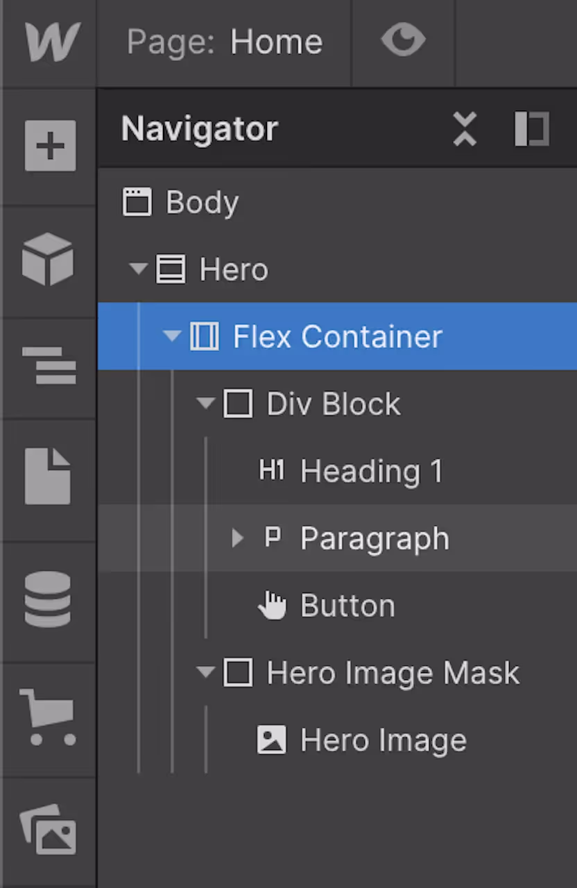 webflow コンテナ