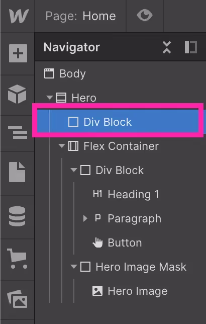 webflow コンテナ