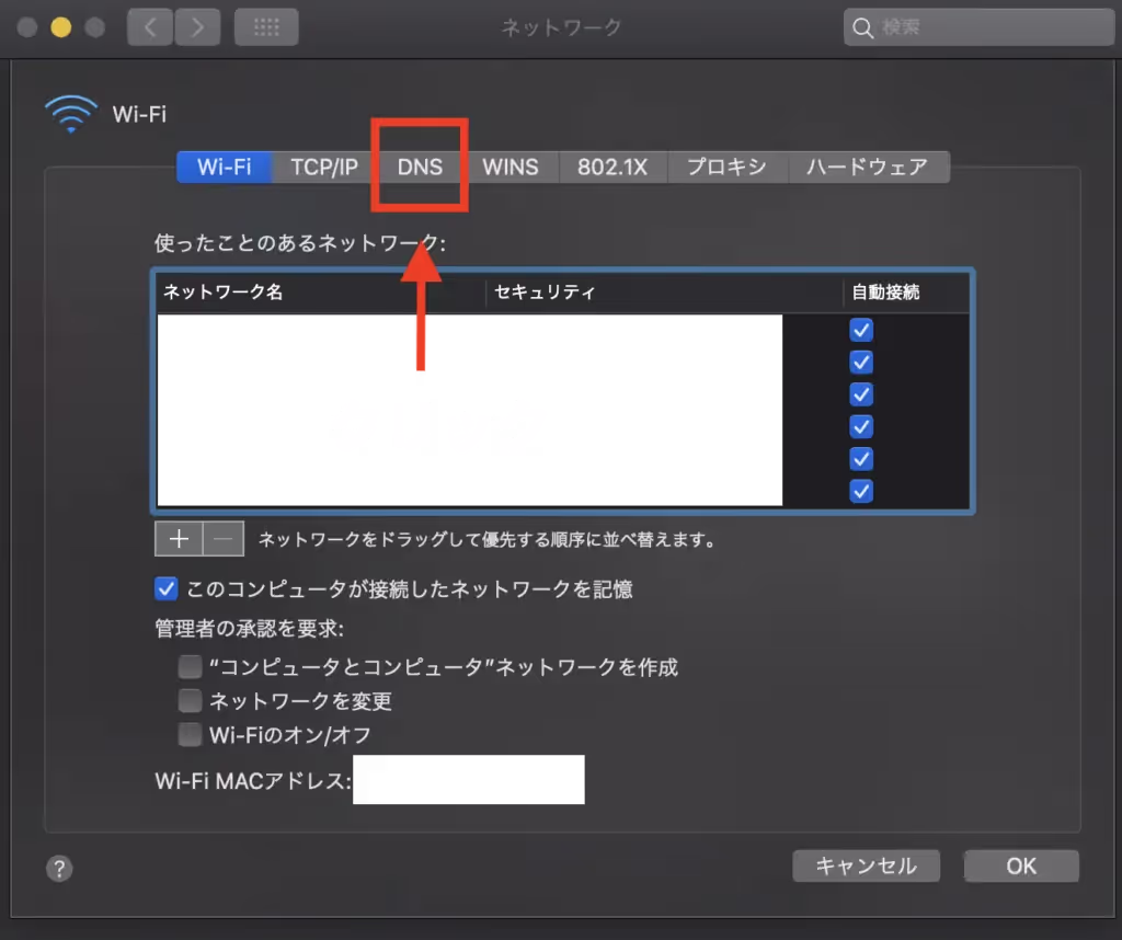 WiFi設定 DNS