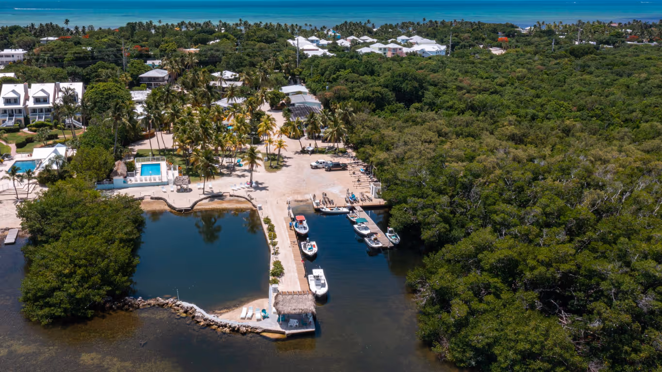 Aerial view of Kon Tiki resort in Islamorada.