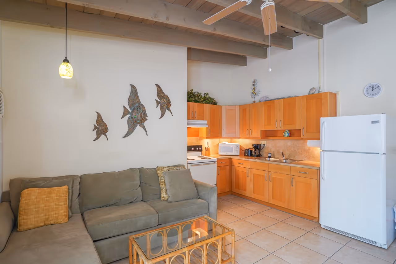 The interior of unit 15 at Kon Tiki Resort in Islamorada.