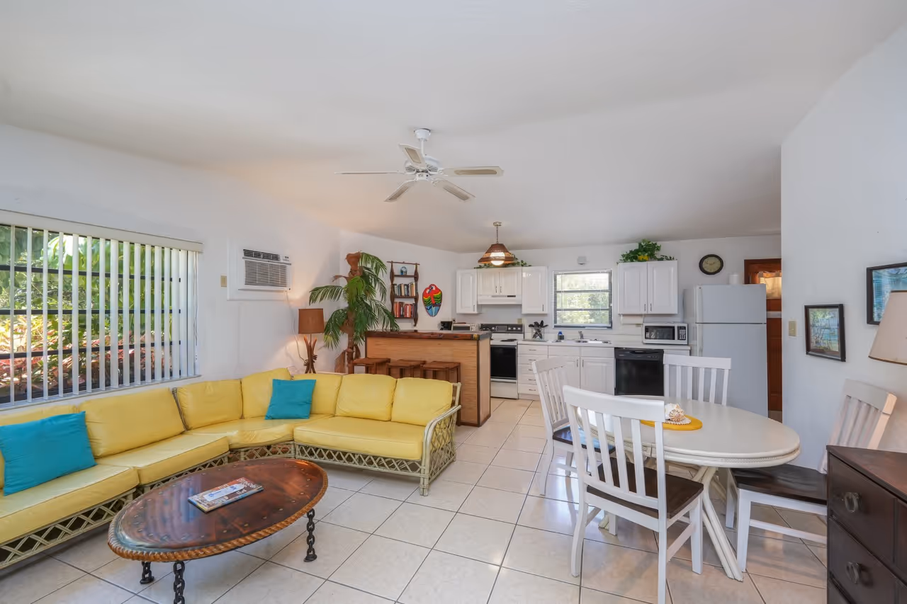 The interior of unit 18 at Kon Tiki Resort in Islamorada.