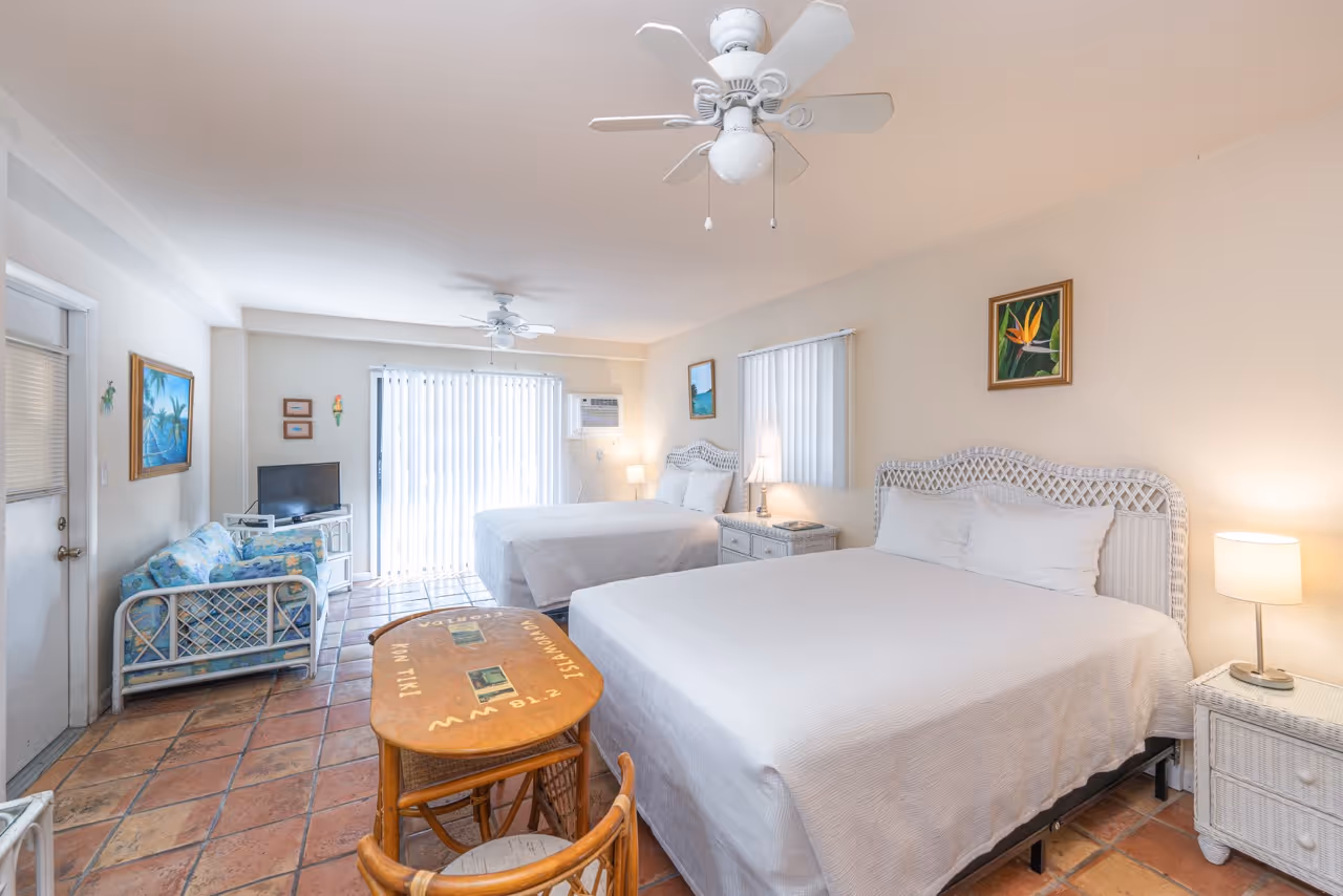 The interior of unit 25 at Kon Tiki Resort in Islamorada.