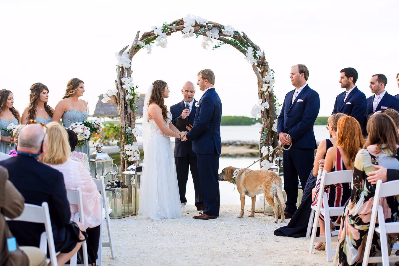 A couple gets married with friends and family at Kon Tiki Resort in Islamorada.