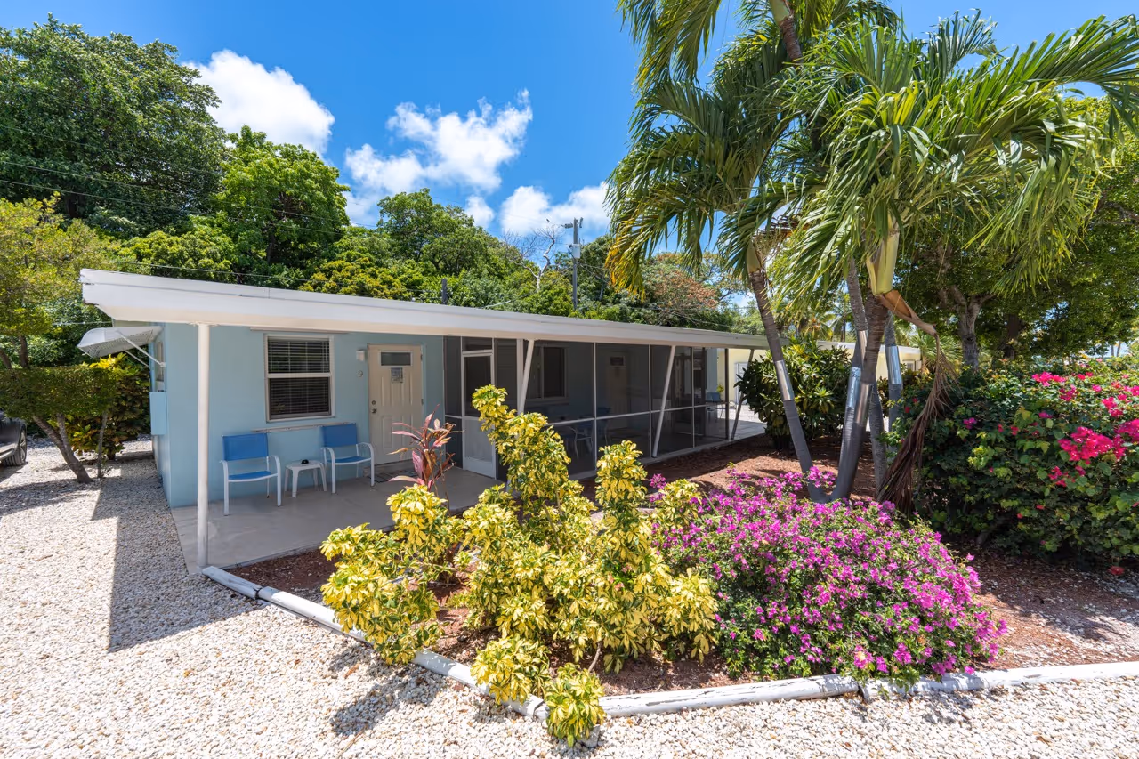 Exterior view of unit 9 at Kon Tiki Resort in Islamorada.