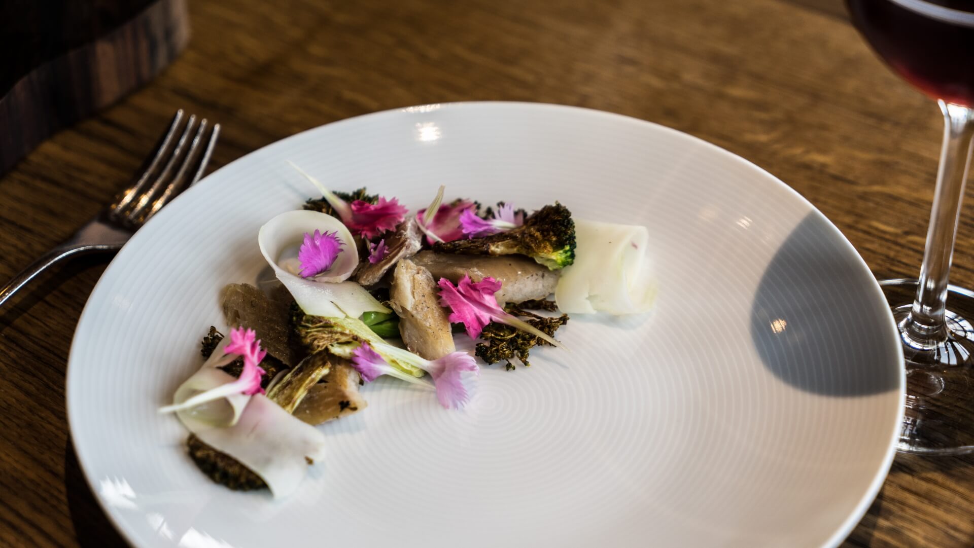 Plate with food, gourmet cuisine