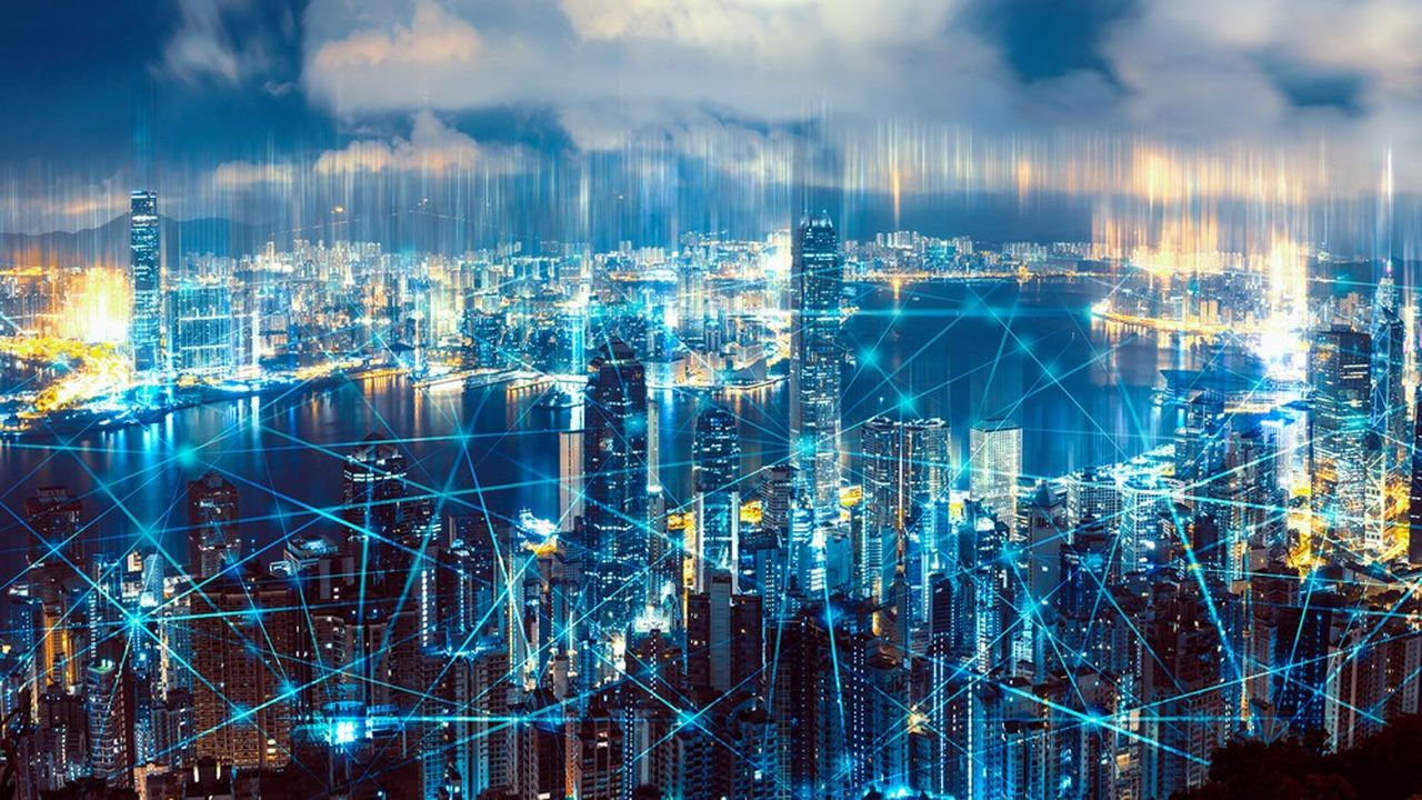 Ville connectée la nuit