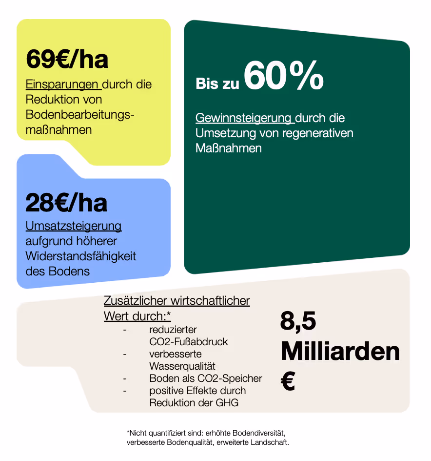 Schaubild zur Abbildung der möglichen finanziellen Vorteile durch regenerative Maßnahmen