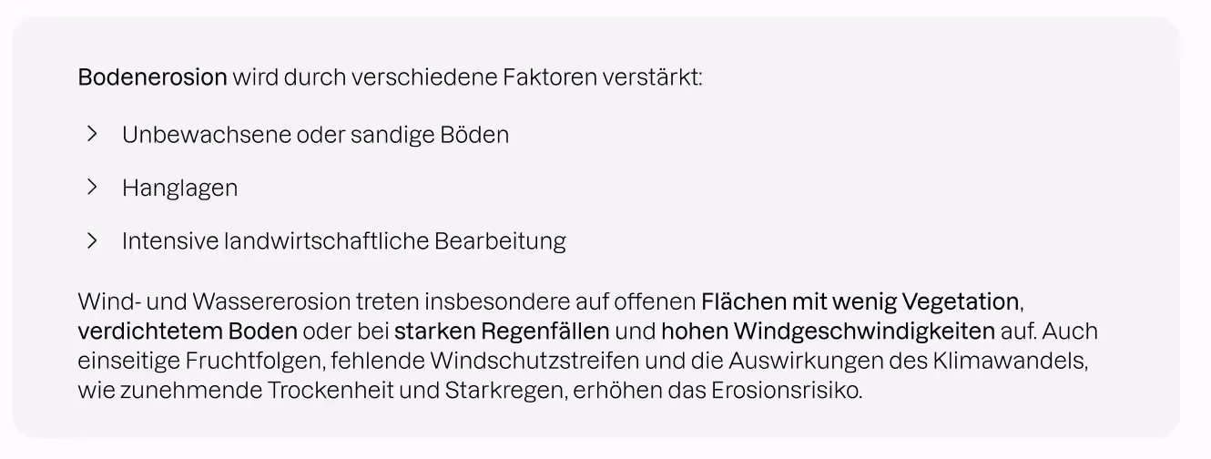 Infobox: Entstehung von Bodenerosion