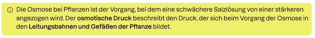 Infobox: Definition von Osmose und osmotischen Druck