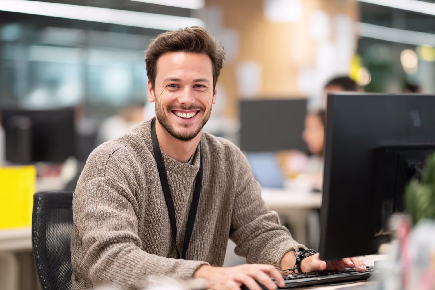 Remote IT support technician monitoring