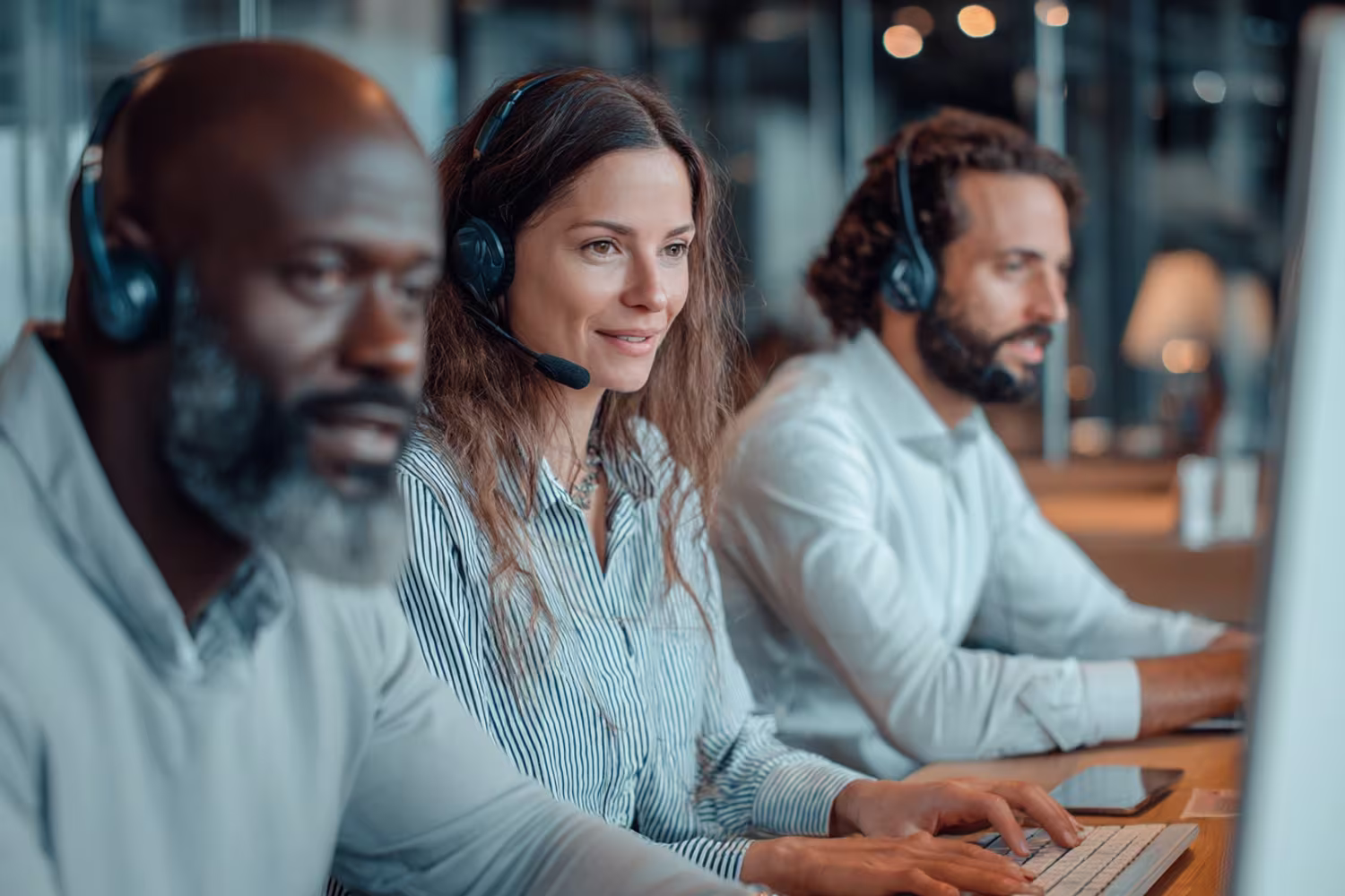 Diverse team using remote IT support software