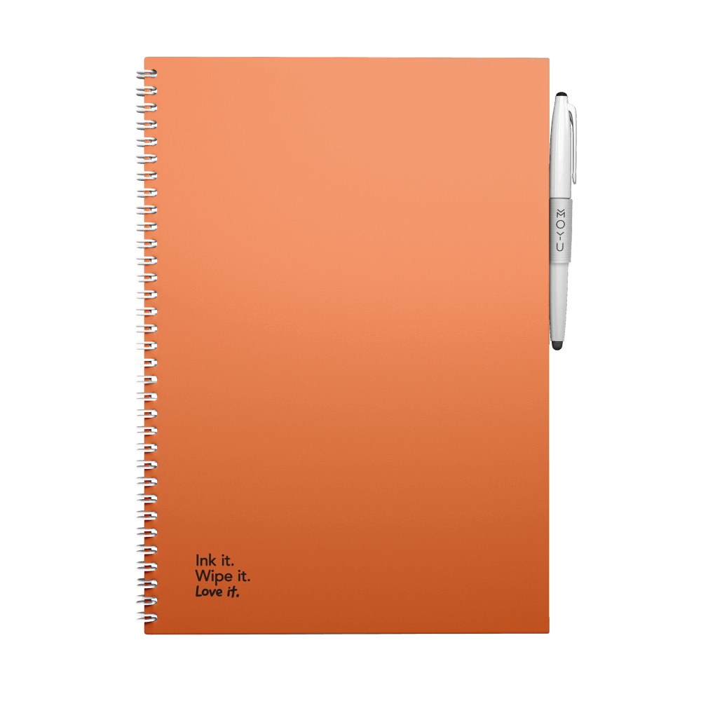 Sunset Orange Erasable Notebook A4 | MOYU Solid Elegance