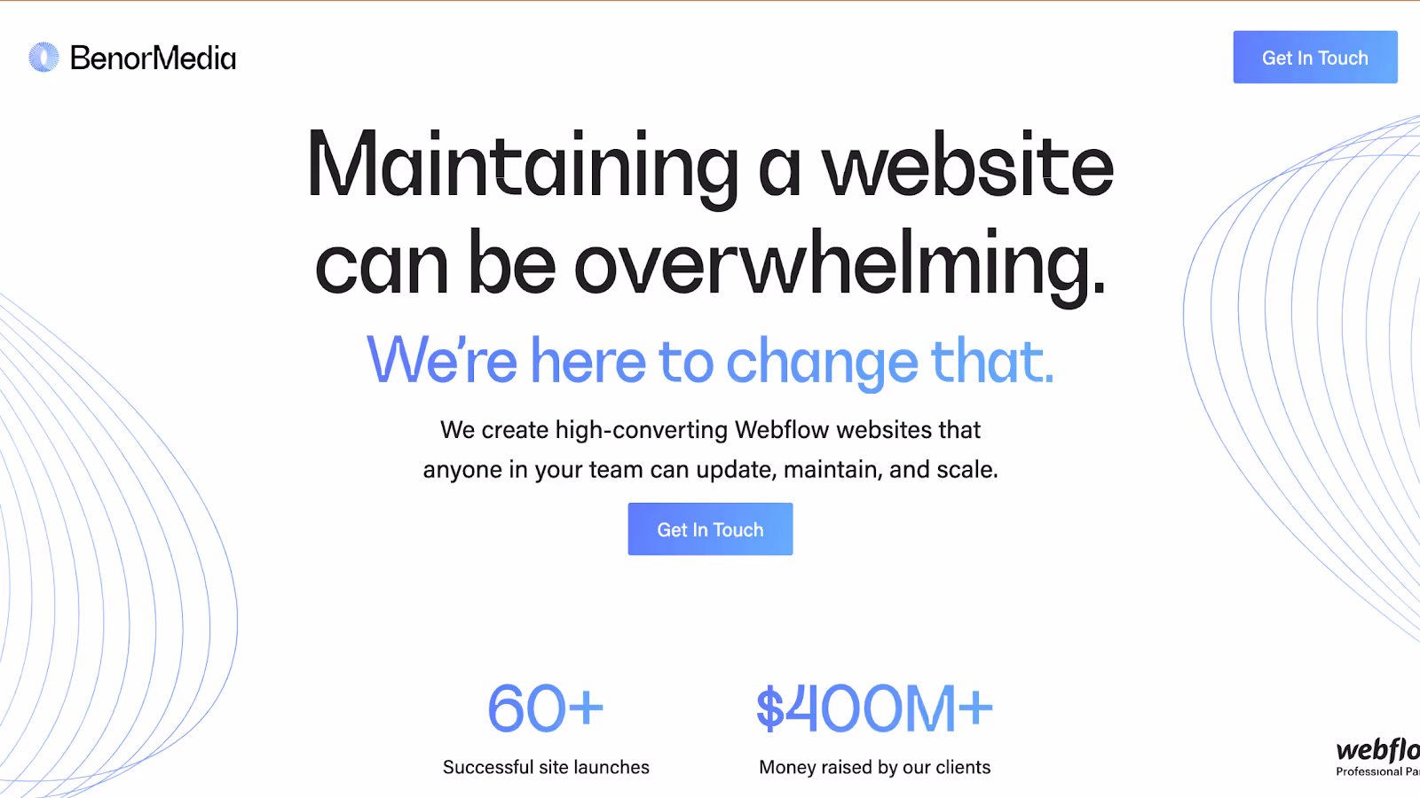 Screenshot of BenorMedia's Homepage