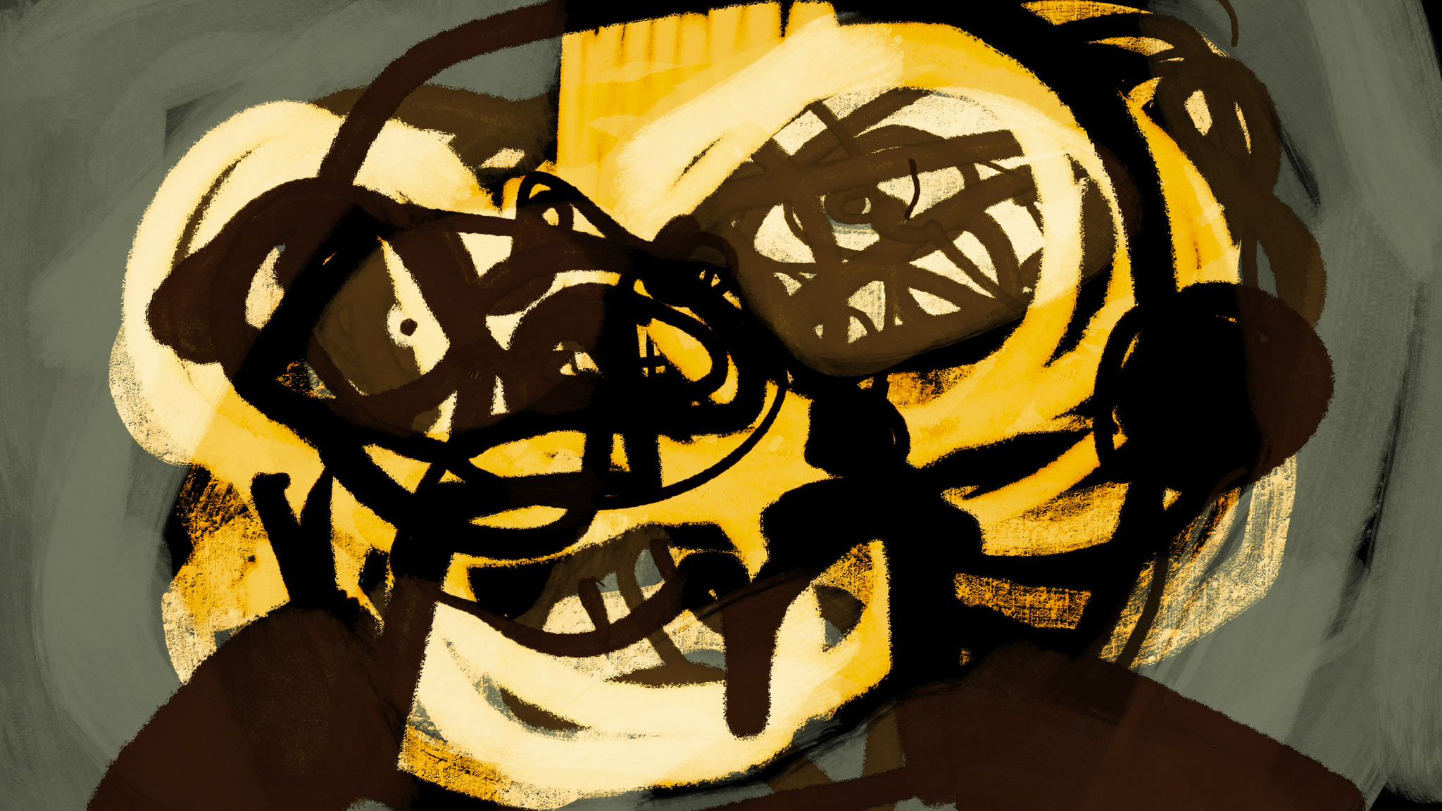Angry hybrid face painting