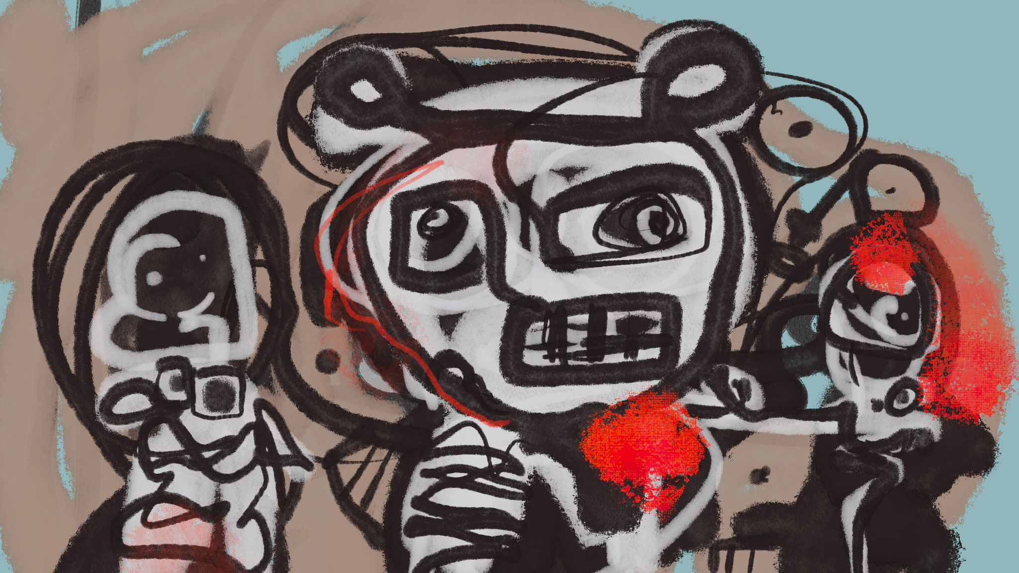 Painting of an attack