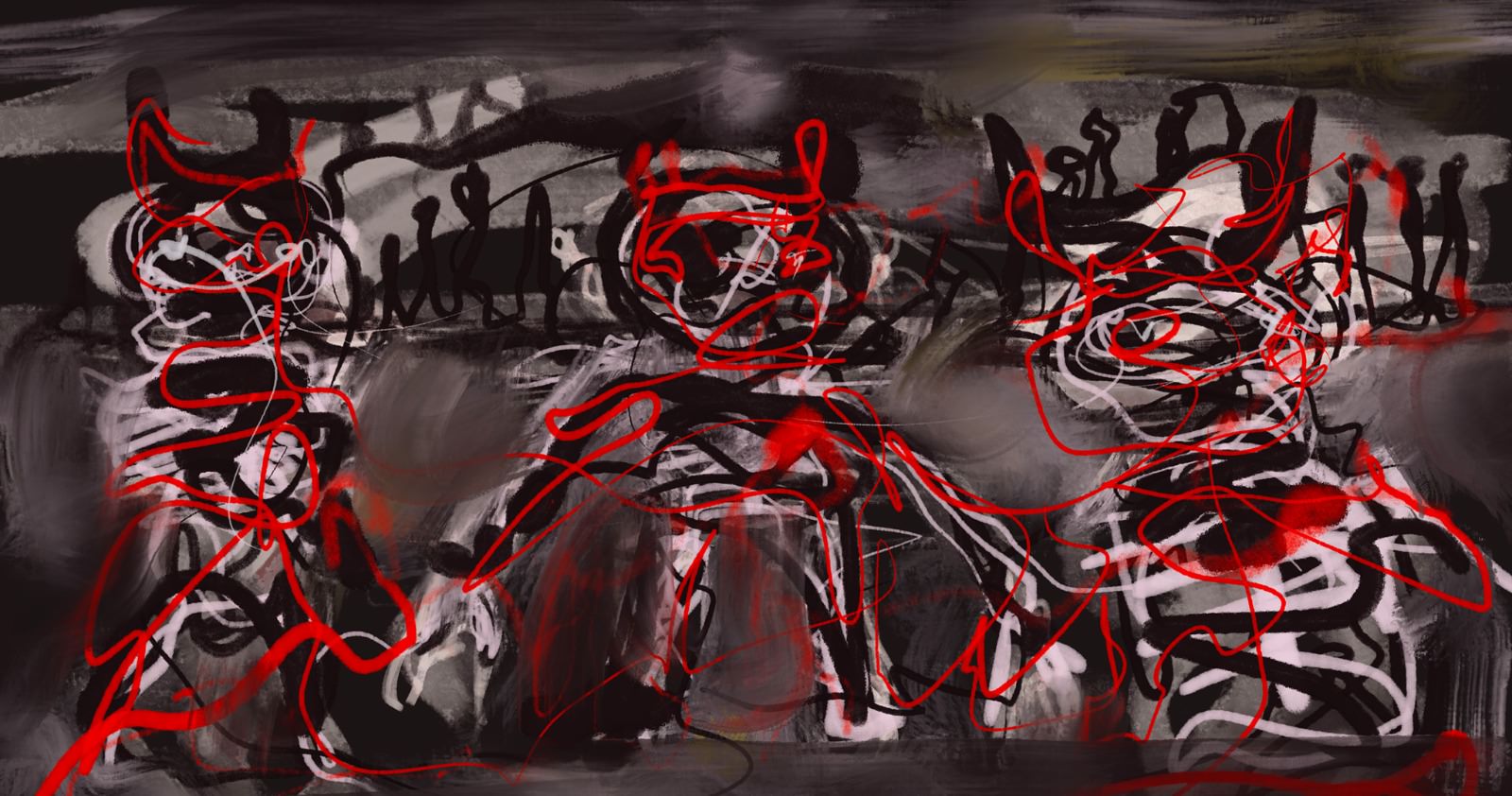 Painting of three demons