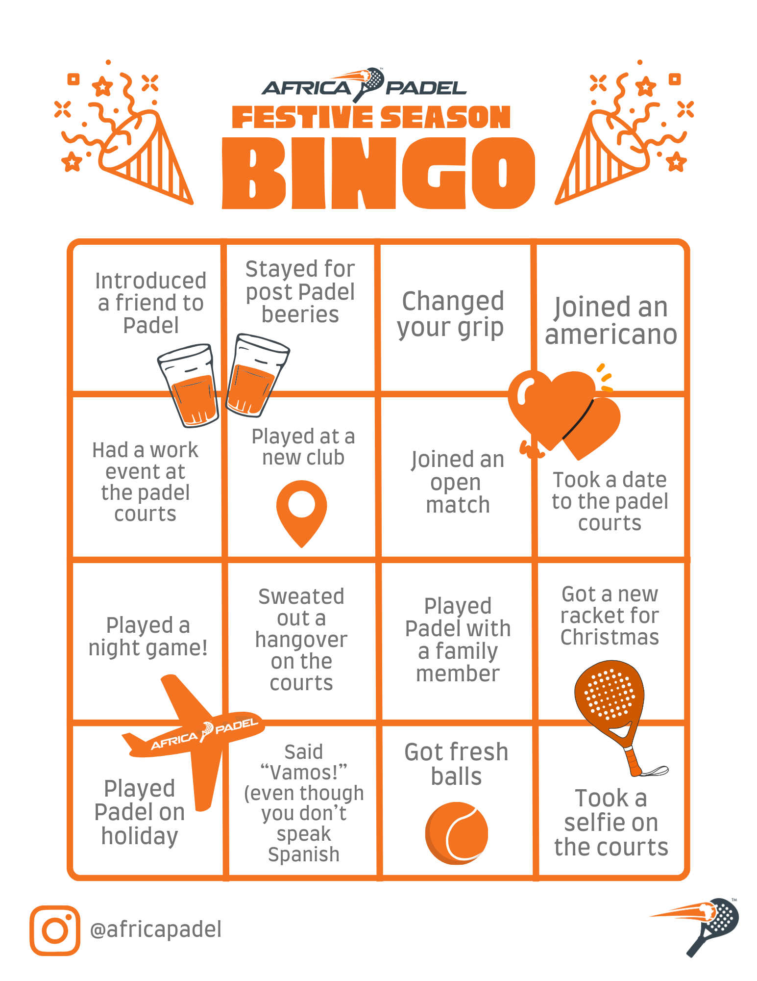 Padel Festive Season Bingo 