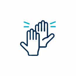 An icon of a high five