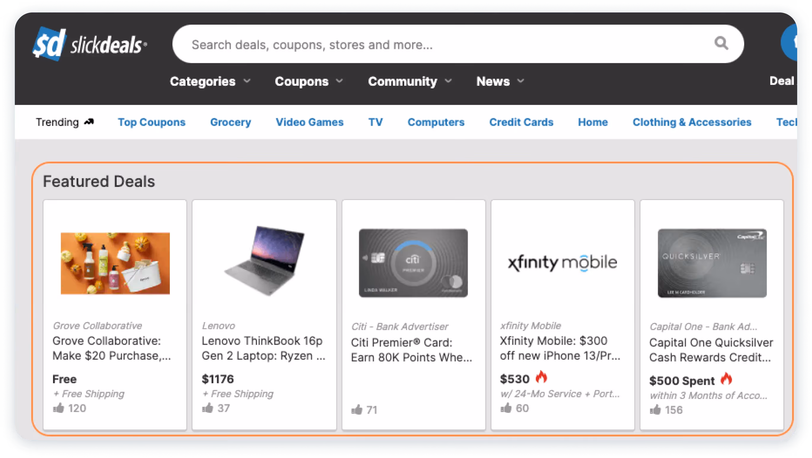 Slickdeals sponsored listings