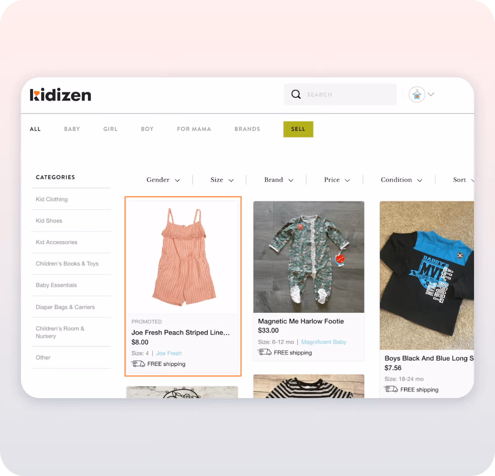 kidizen sponsored listing