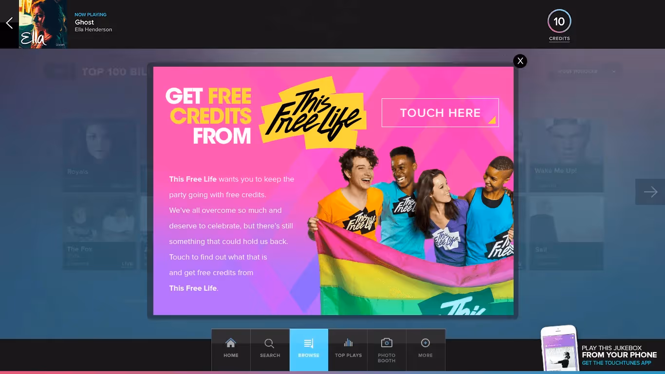 TouchTunes display